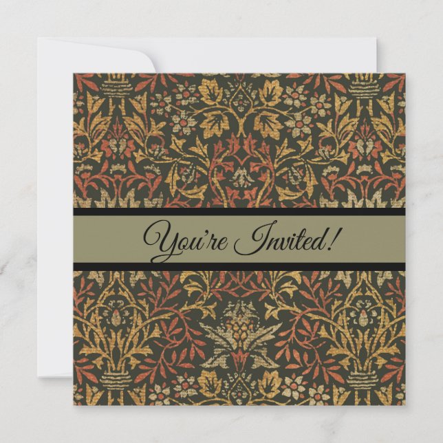 William Morris Flower Garden Tapestry Invitation (Front)