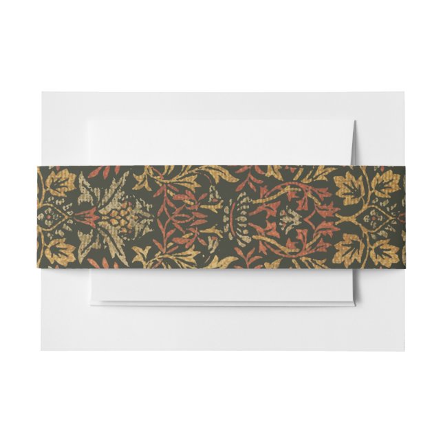 William Morris Flower Garden Tapestry Invitation Belly Band (Front Example)