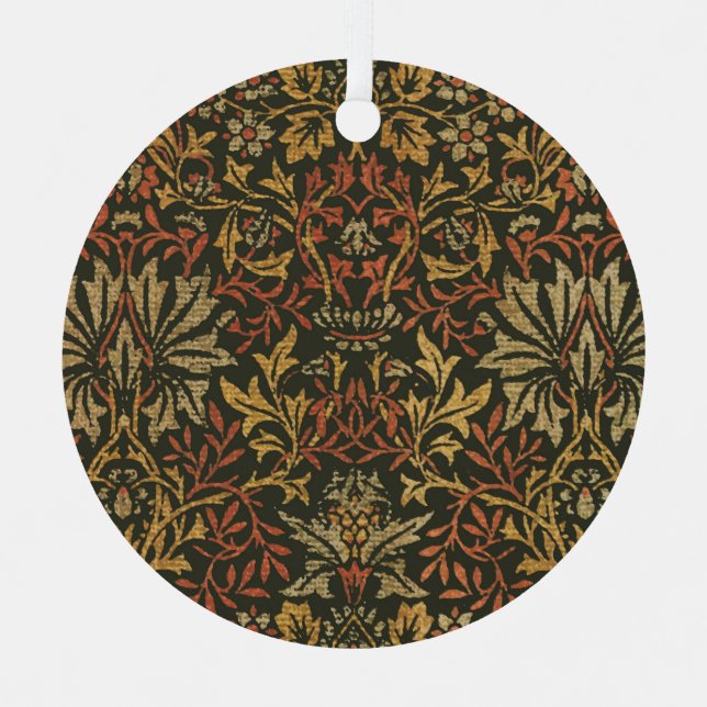 William Morris Flower Garden Tapestry Metal Ornament (Front)