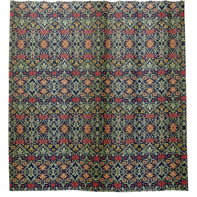 William Morris Flowers Foliage Green Yellow Red  (Front)