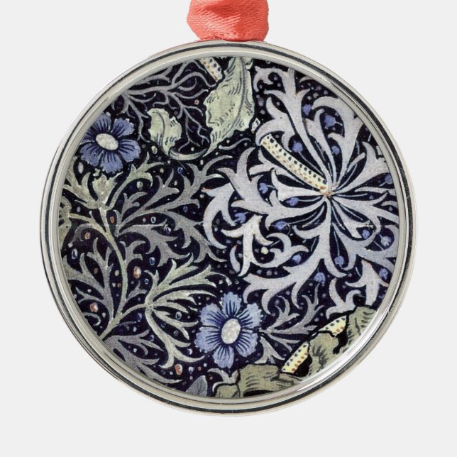 William Morris Flowers Metal Ornament (Front)