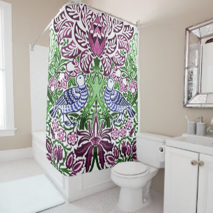 William Morris Folk Art Birds Flowers Acorns