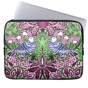 William Morris Folk Art Birds Flowers Acorns Laptop Sleeve