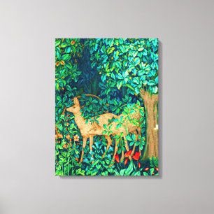 William Morris Forest Deer Tapestry Canvas Print