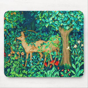 William Morris Forest Deer Tapestry Print  Mouse Pad