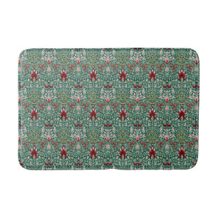 William Morris Forest Green Floral Wallpaper Bath Mat