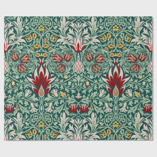 William Morris Forest Green Floral Wallpaper Wrapping Paper