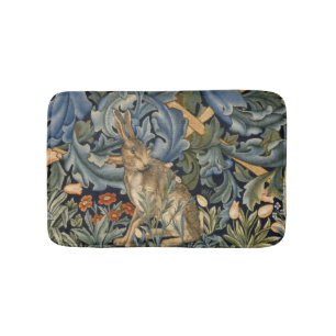William Morris Forest Rabbit Floral Art Nouveau Bath Mat