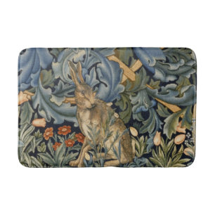William Morris Forest Rabbit Floral Art Nouveau Bath Mat