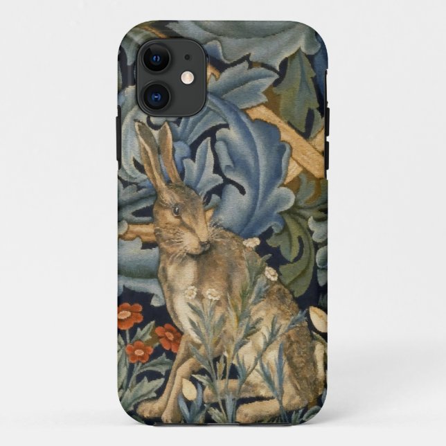 William Morris Forest Rabbit Floral Art Nouveau Case-Mate iPhone Case (Back)