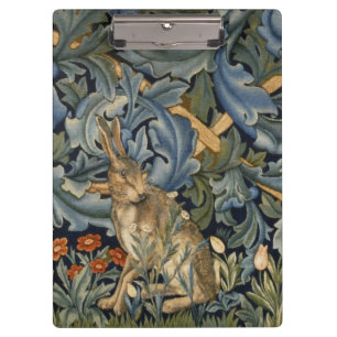 William Morris Forest Rabbit Floral Art Nouveau Clipboard