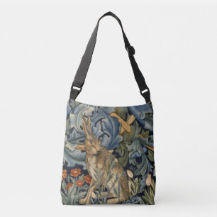 William Morris Forest Rabbit Floral Art Nouveau Crossbody Bag