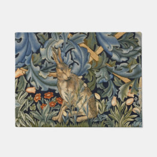 William Morris Forest Rabbit Floral Art Nouveau Doormat