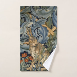 William Morris Forest Rabbit Floral Art Nouveau Hand Towel