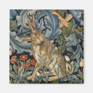 William Morris Forest Rabbit Floral Art Nouveau Magnet