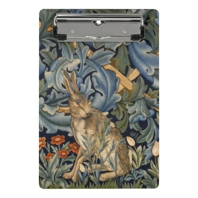 William Morris Forest Rabbit Floral Art Nouveau Mini Clipboard (Front)