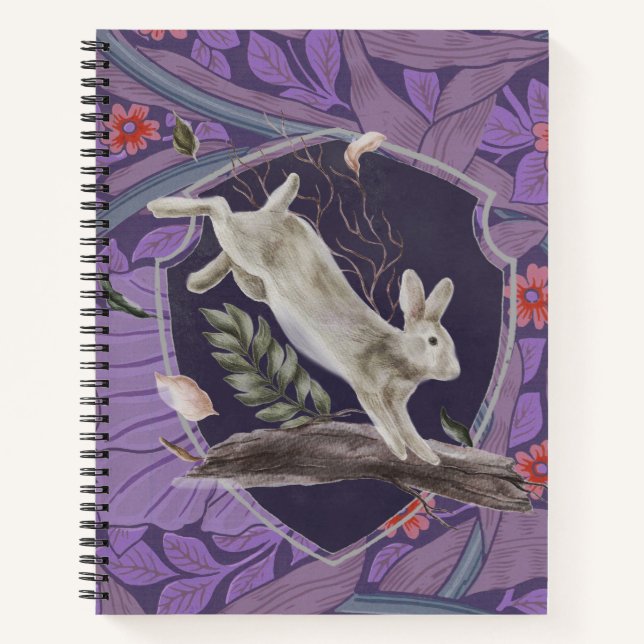 William Morris Forest Rabbit Floral Art Nouveau Notebook (Front)
