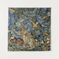William Morris Forest Rabbit Floral Art Nouveau
