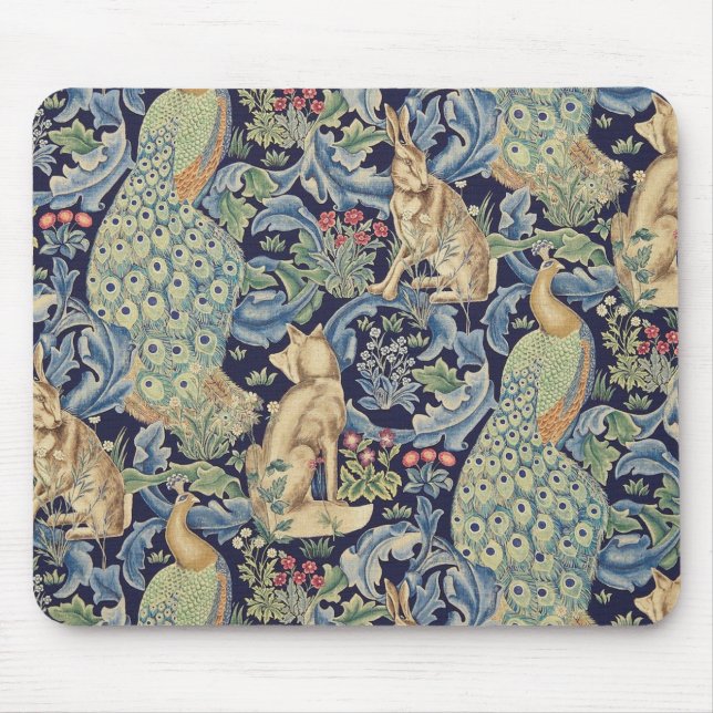 William Morris Forest Rabbit Mouse Pad (Front)