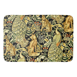 William Morris Forest Tapestry Fox Hare Peacock Bath Mat