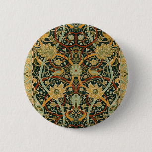 William Morris Forest Tapestry Pattern: Vintage 2 Inch Round Button