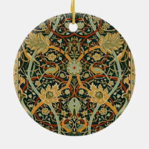 William Morris Forest Tapestry Pattern: Vintage Ceramic Ornament