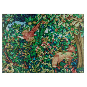 William Morris Fox and Pheasant Tapestry Print Cutting Board