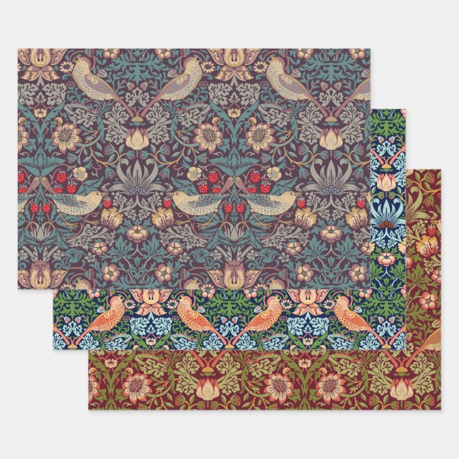 William Morris fraise Thief Papier à envelopper (Lot)