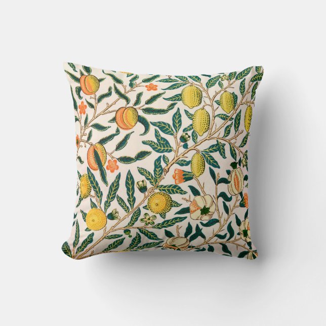 William Morris Fruit And Pomegranate Throw Pillow (Front)