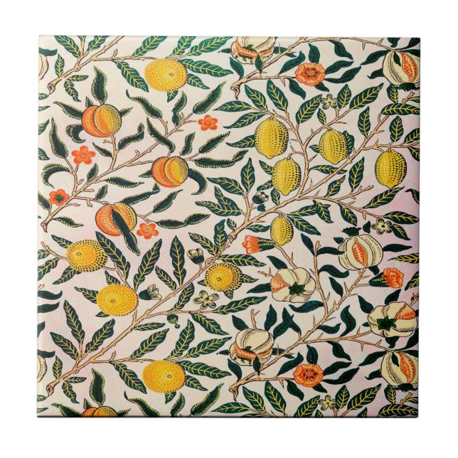 William Morris Fruit Ceramic Tile (Front)