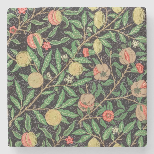 William Morris Fruit Pattern Stone Coaster (Front)