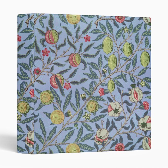 William Morris Fruit Pomegranate Blue Ornament Binder (Front/Spine)
