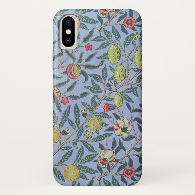 William Morris Fruit Pomegranate Blue Ornament Case-Mate iPhone Case (Back)