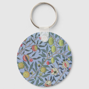 William Morris Fruit Pomegranate Blue Ornament Keychain