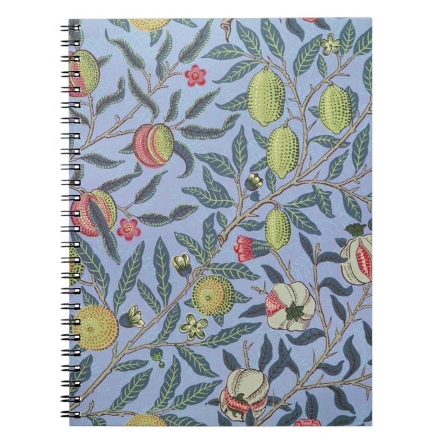 William Morris Fruit Pomegranate Blue Ornament Notebook (Front)