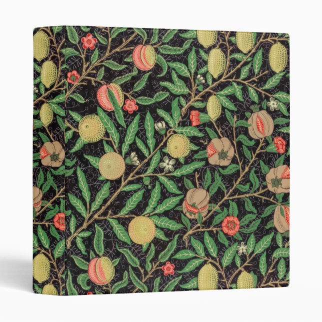 William Morris Fruit Pomegranate Floral Pattern Binder (Front/Spine)