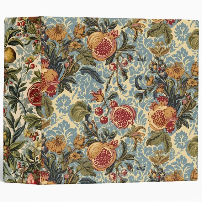 William Morris Fruit Pomegranate Floral pattern Binder (Front/Spine)