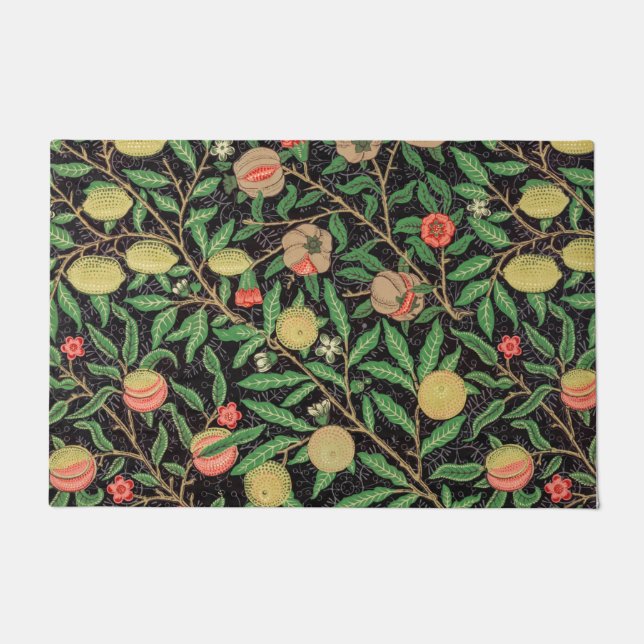 William Morris Fruit Pomegranate Floral Pattern Doormat (Front)