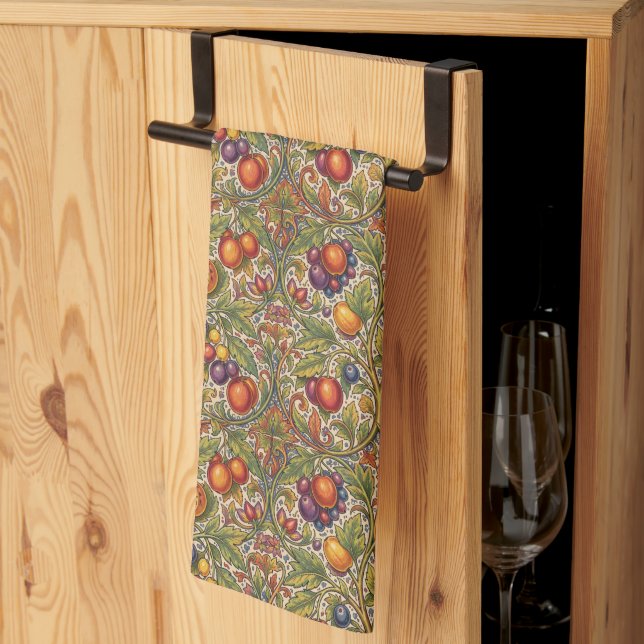 William Morris Fruit Pomegranate Floral pattern Kitchen Towel (Thirds Fold)