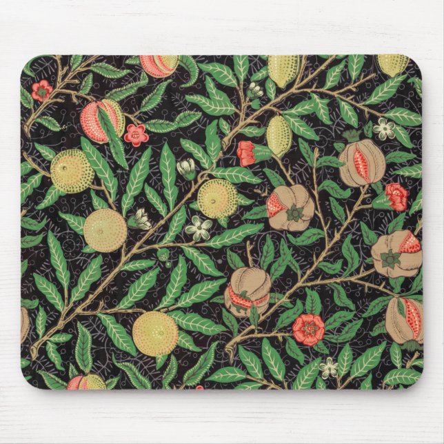 William Morris Fruit Pomegranate Floral Pattern Mouse Pad (Front)