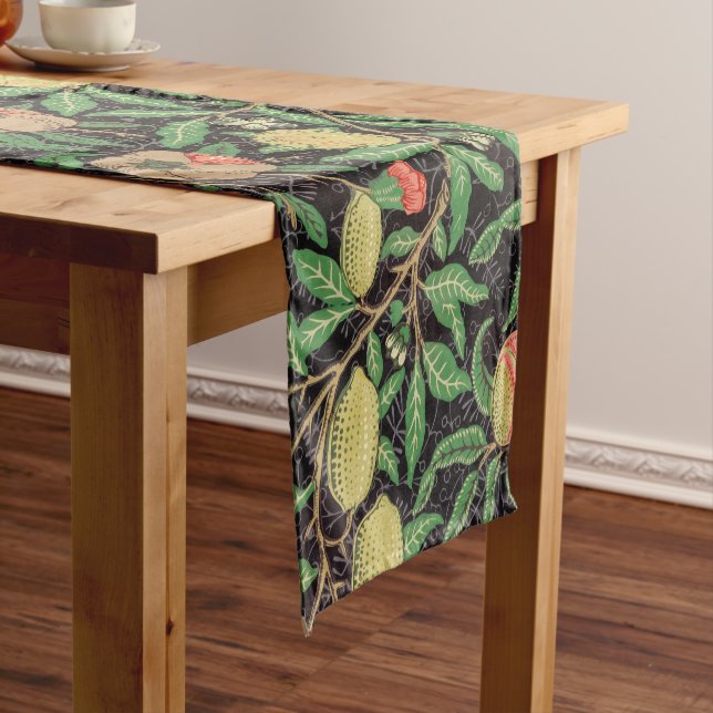 William Morris Fruit Pomegranate Floral Pattern Short Table Runner (In Situ)