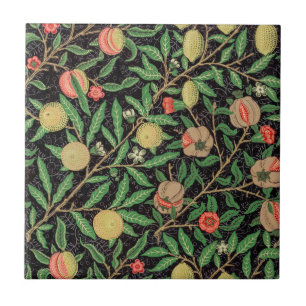 William Morris Fruit Pomegranate Floral Pattern Tile
