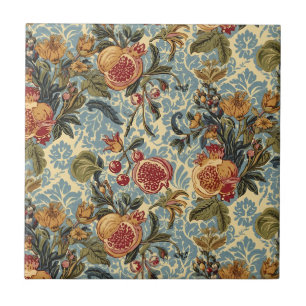 William Morris Fruit Pomegranate floral pattern Tile