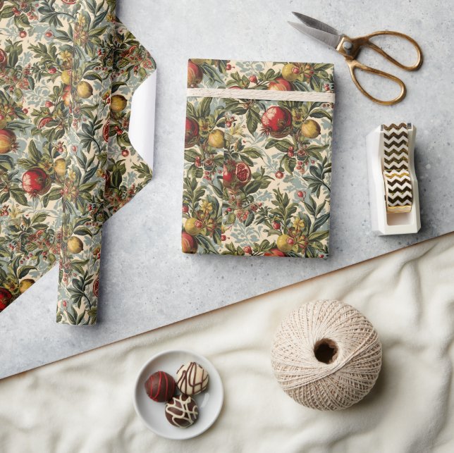 William Morris Fruit Pomegranate floral pattern Wrapping Paper (Crafts)