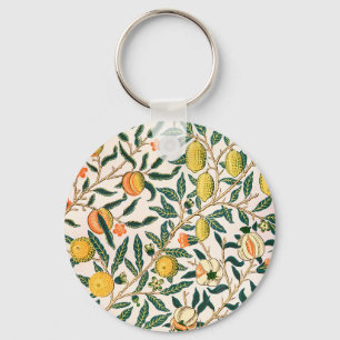 William Morris Fruit Pomegranate White Ornament Keychain
