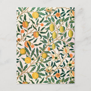 William Morris Fruit Pomegranate White Ornament Postcard