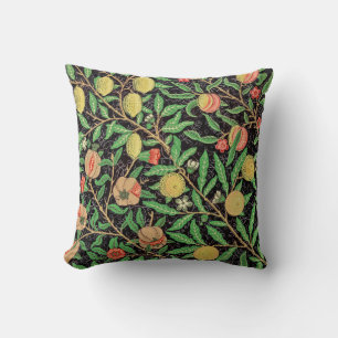 William Morris Fruit Pomegranates Lemons Pattern Throw Pillow