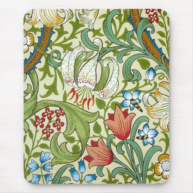 William Morris Garden Lily Wallpaper Mouse Pad (Front)