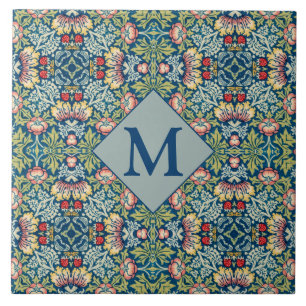 William Morris Geometric Monogrammed Pattern Tile