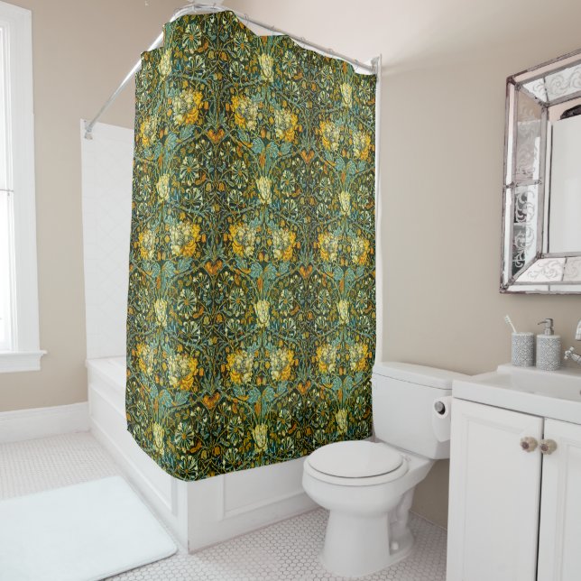 William Morris Gold Honeysuckle Floral Wallpaper (In Situ)